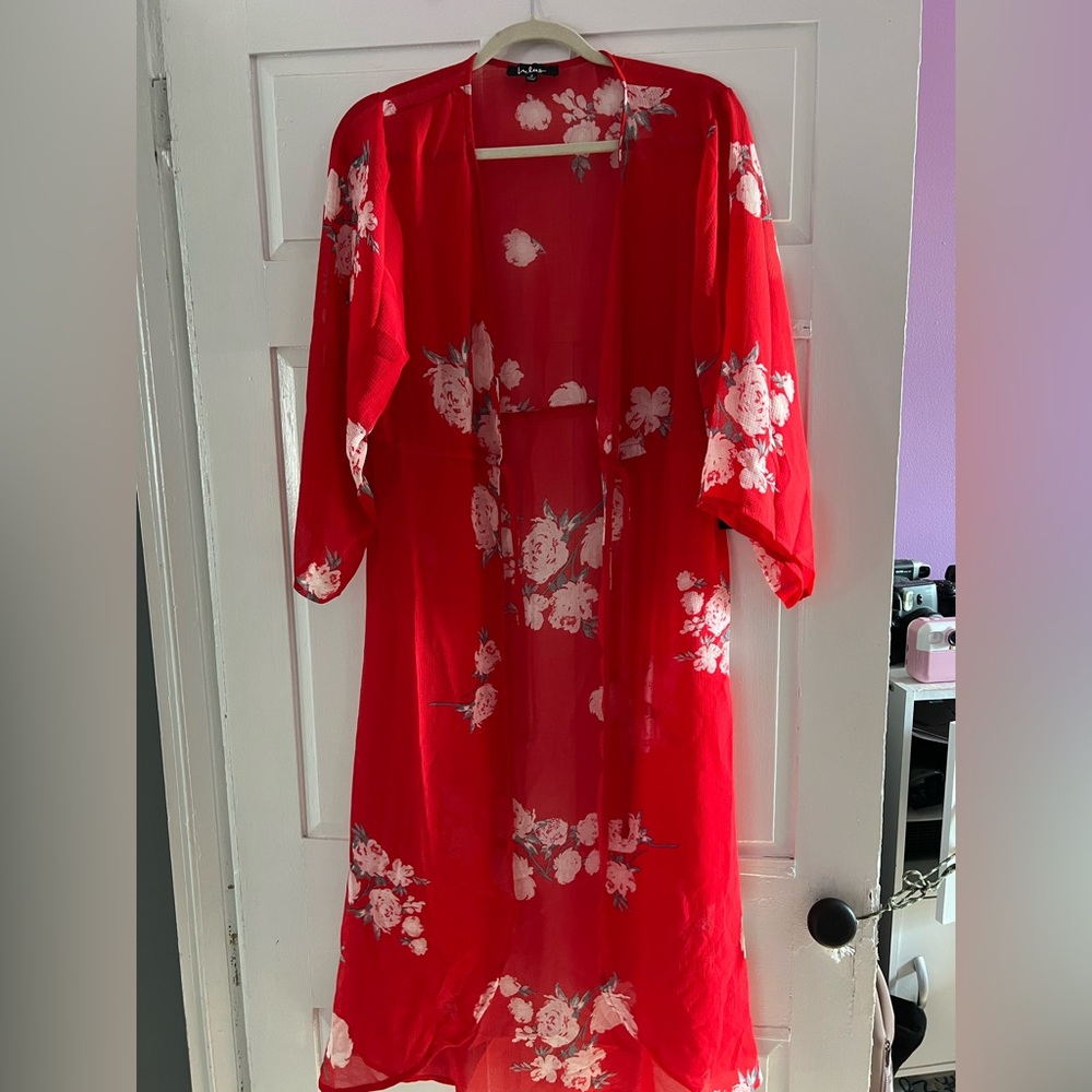 Lulu's Bold Red Kimono